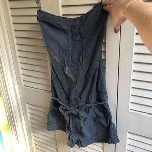 🟢 Strapless “jean” romper